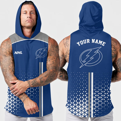 LIMITED EDITION - NEW CUSTOMIZED NHL12 TPL TAMPA BAY LIGHTNING HOODED TANK TOP