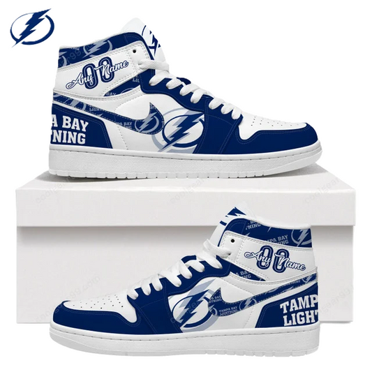 LIMITED EDITION - NEW CUSTOMIZED NHL12 TB LIGHTNING AIR JORDAN SNEAKERS