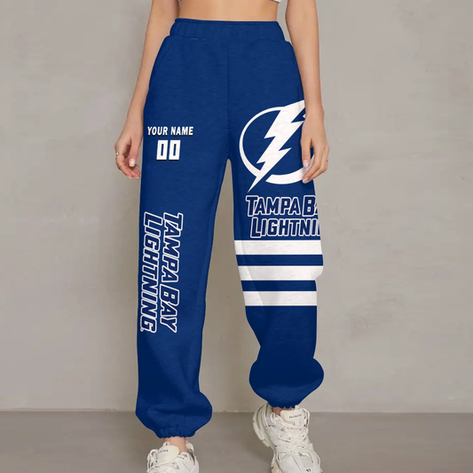 LIMITED EDITION - NEW CUSTOMIZED NHL12 TPL TAMPA BAY LIGHTNING UNISEX LONG PANTS