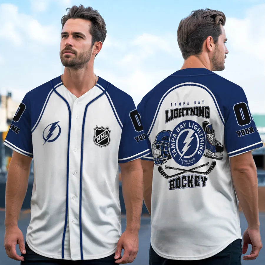 LIMITED EDITION - NEW CUSTOMIZED NHL12 TPL TAMPA BAY LIGHTNING BASEBALL JERSEY