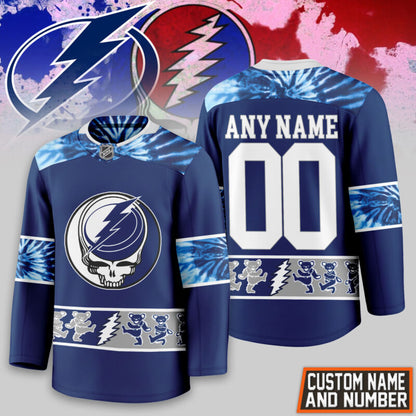 [SUPER SALE] NEW CUSTOMIZED NHL12 TPL TAMPA BAY LIGHTNING UNISEX HOCKEY JERSEY