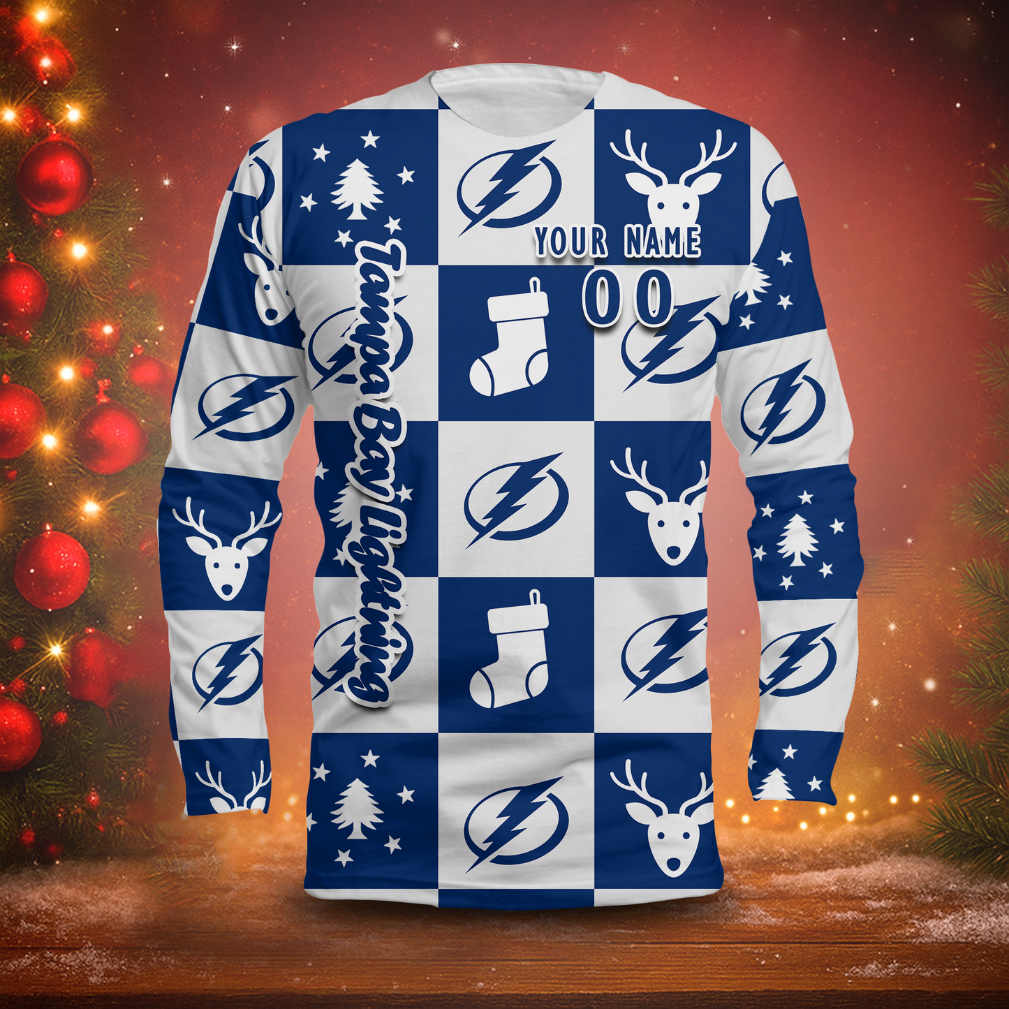 LIMITED EDITION - NEW CUSTOMIZED NHL12 TPL TAMPA BAY LIGHTNING LONG SLEEVED T-SHIRT