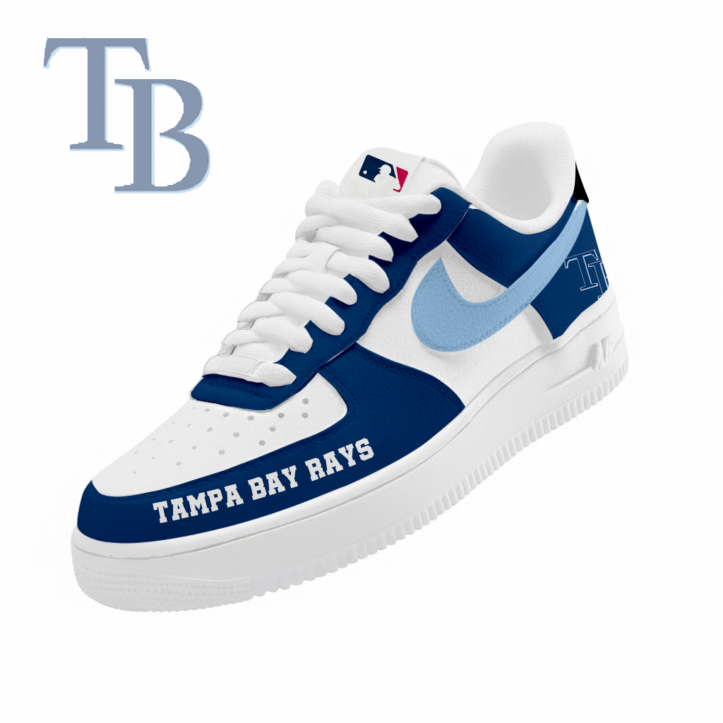 LIMITED EDITION - NEW CUSTOMIZED MLB21 TBR TAMPA BAY RAYS AF1 SNEAKERS