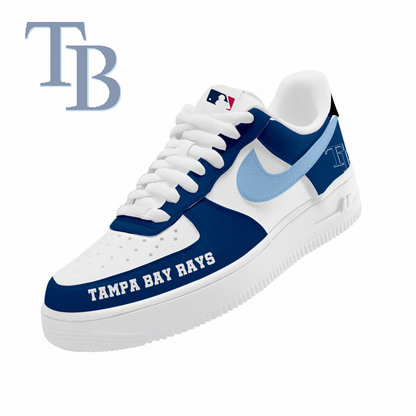LIMITED EDITION - NEW CUSTOMIZED MLB21 TBR TAMPA BAY RAYS AF1 SNEAKERS