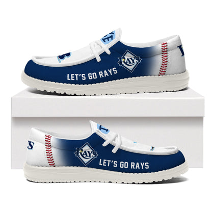 LIMITED EDITION - NEW CUSTOMIZED MLB21 TBR TAMPA BAY RAYS LOAFER SHOES