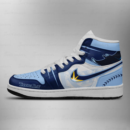 LIMITED EDITION - NEW CUSTOMIZED MLB21 TBR TAMPA BAY RAYS AIR JORDAN SNEAKERS