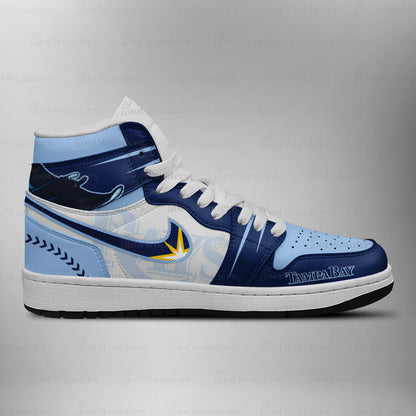 LIMITED EDITION - NEW CUSTOMIZED MLB21 TBR TAMPA BAY RAYS AIR JORDAN SNEAKERS
