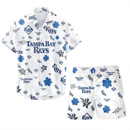 LIMITED EDITION - NEW CUSTOMIZED MLB21 TBR TAMPA BAY RAYS UNISEX HAWAIIAN SHIRT & SHORTS SET