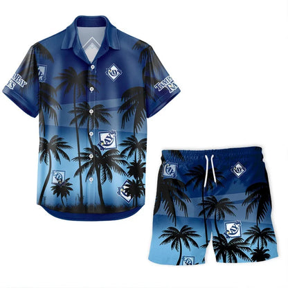 LIMITED EDITION - NEW CUSTOMIZED MLB21 TBR TAMPA BAY RAYS UNISEX HAWAIIAN SHIRT & SHORTS SET