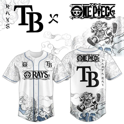 LIMITED EDITION - NEW CUSTOMIZED MLB21 TBR TAMPA BAY RAYS x ONE PIECE BASEBALL JERSEY & CAP