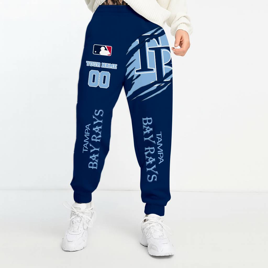 LIMITED EDITION - NEW CUSTOMIZED MLB21 TBR TAMPA BAY RAYS UNISEX LONG PANTS