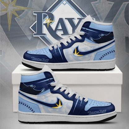 LIMITED EDITION - NEW CUSTOMIZED MLB21 TBR TAMPA BAY RAYS AIR JORDAN SNEAKERS