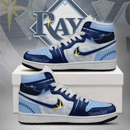 LIMITED EDITION - NEW CUSTOMIZED MLB21 TBR TAMPA BAY RAYS AIR JORDAN SNEAKERS