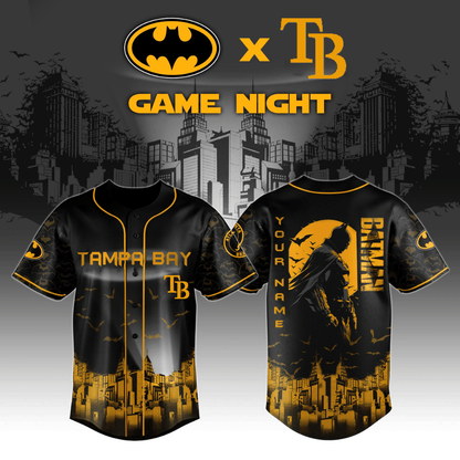LIMITED EDITION - NEW CUSTOMIZED MLB21 TB RAYS x BATMAN BASEBALL JERSEY