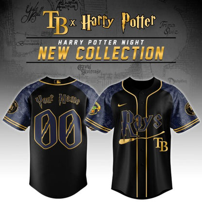 LIMITED EDITION - NEW CUSTOMIZED MLB21 TBR TAMPA BAY RAYS x HARRY POTTER BASEBALL JERSEY