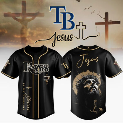 LIMITED EDITION - NEW CUSTOMIZED MLB21 TBR TAMPA BAY RAYS x JESUS CHRIST JERSEY