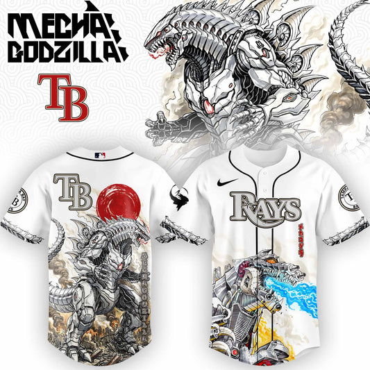 LIMITED EDITION - NEW CUSTOMIZED MLB21 TB RAYS x GODZILLA BASEBALL JERSEY