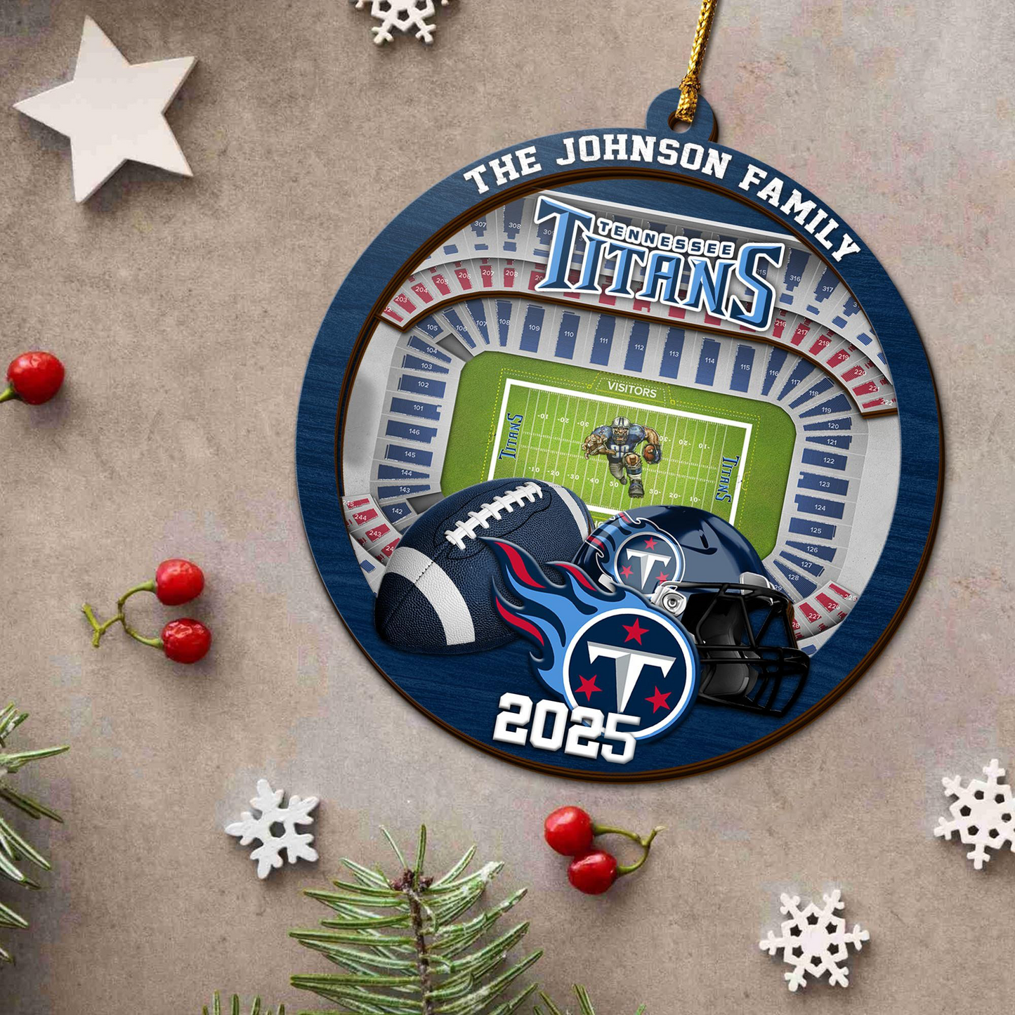 LIMITED EDITION - NEW CUSTOMIZED NFL31 TST TENNESSEE TITANS ORNAMENT