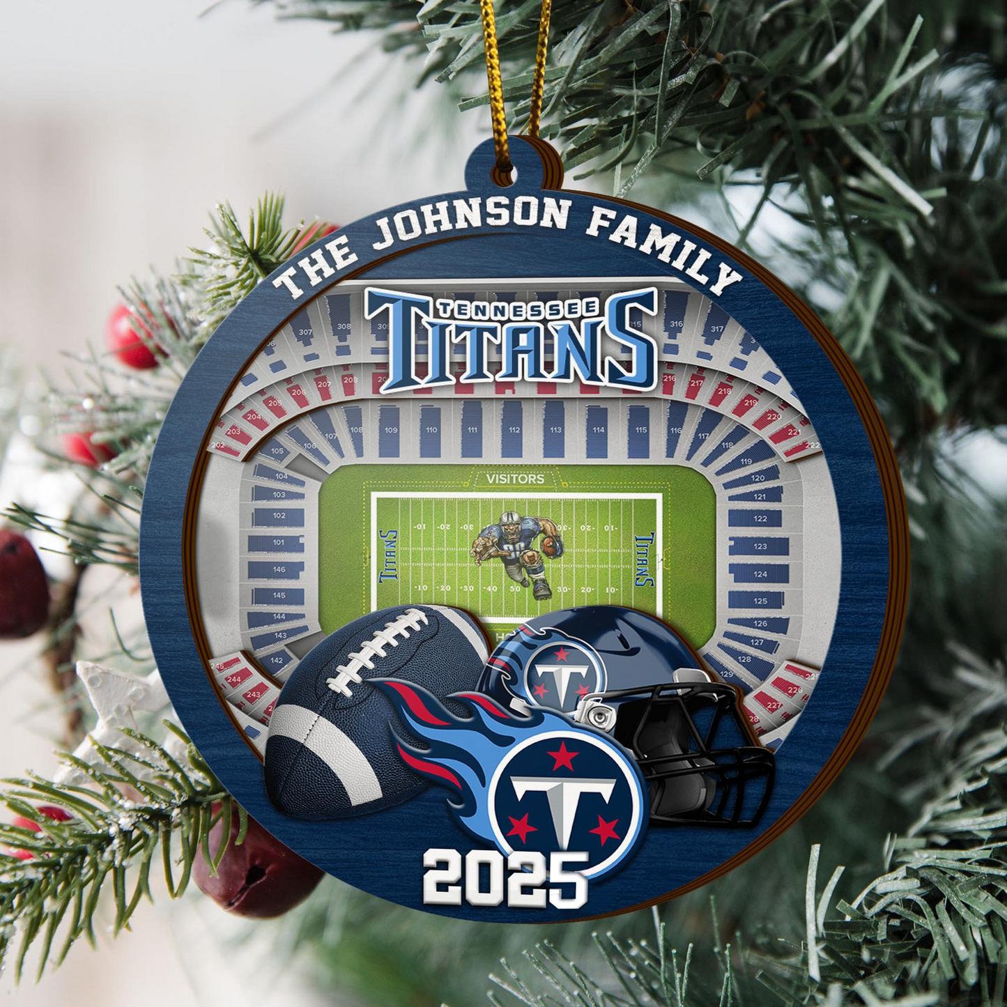 LIMITED EDITION - NEW CUSTOMIZED NFL31 TST TENNESSEE TITANS ORNAMENT