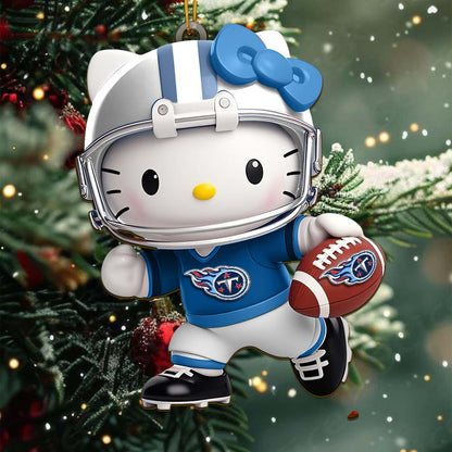 LIMITED EDITION - NEW CUSTOMIZED NFL31 TST TENNESSEE TITANS HELLO KITTY ACRYLIC ORNAMENT