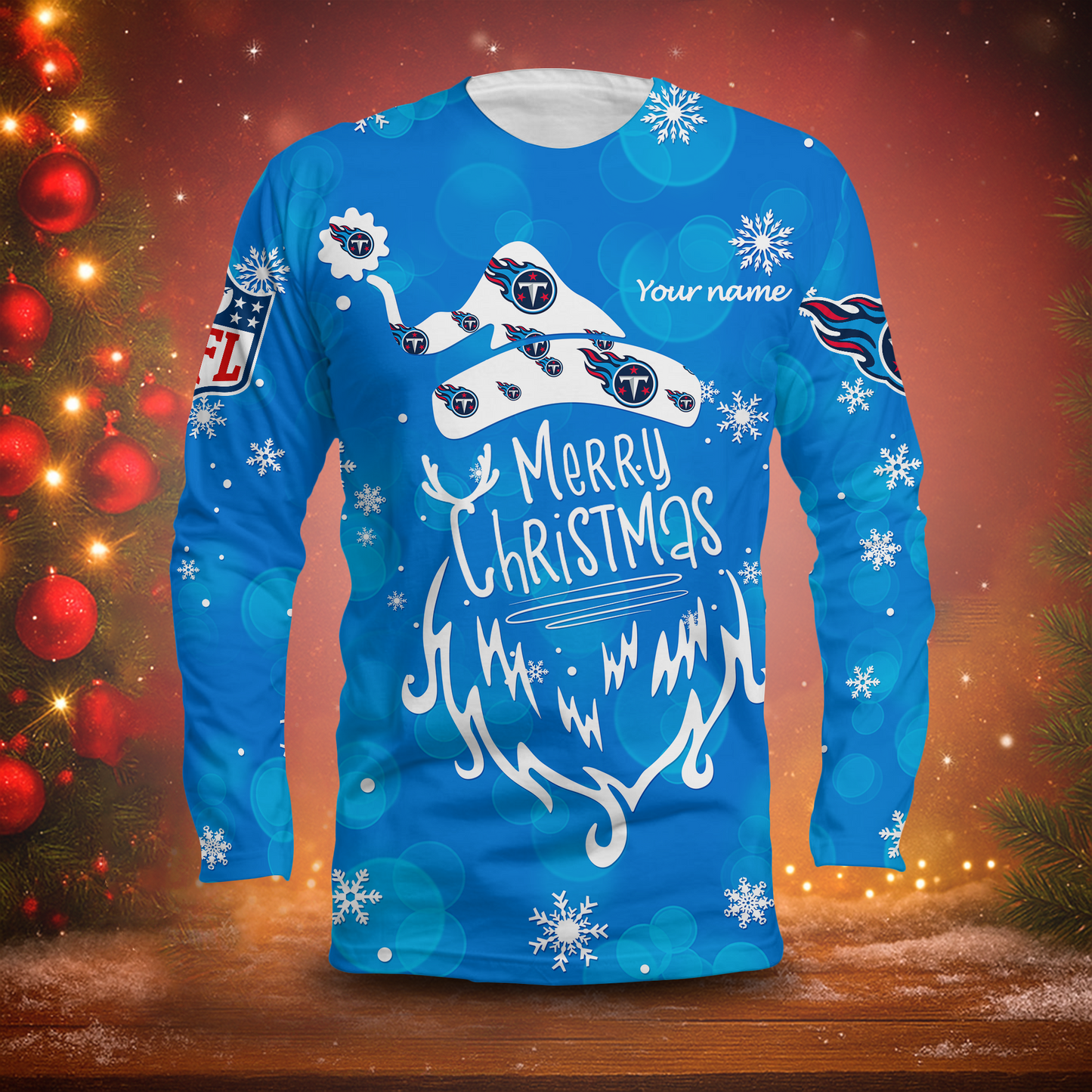 LIMITED EDITION - NEW CUSTOMIZED NFL31 TST TENNESSEE TITANS LONG SLEEVED T-SHIRT
