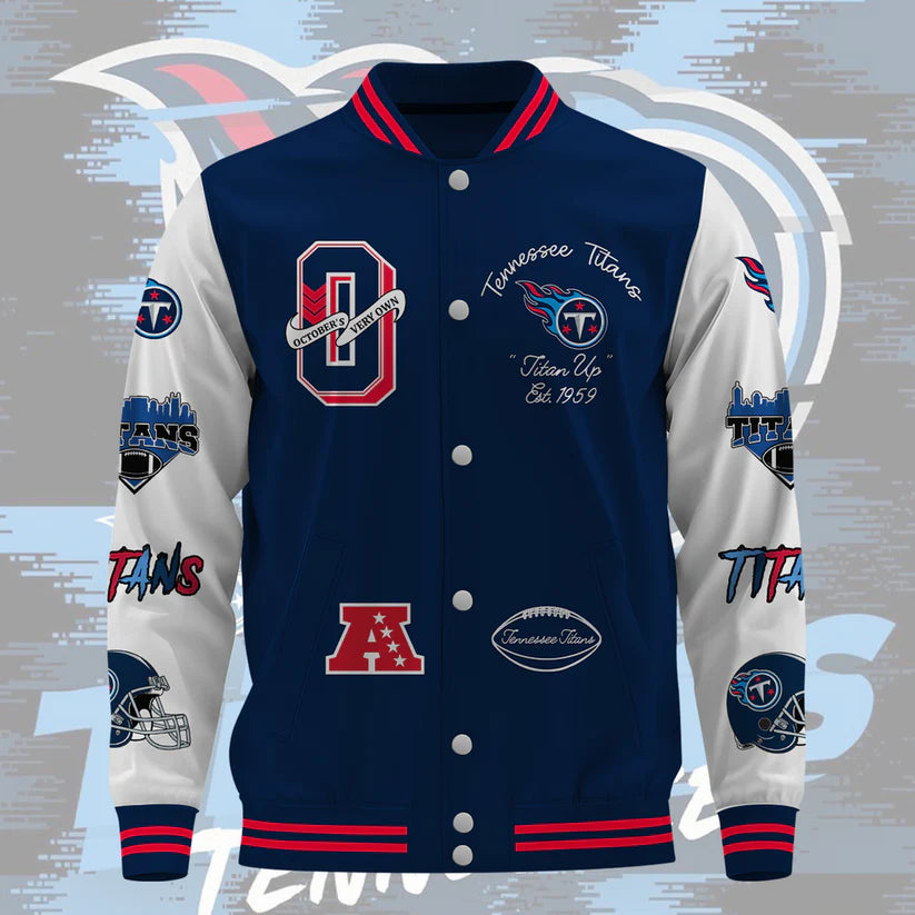 LIMITED EDITION - NEW CUSTOMIZED NFL31 TST TENNESSEE TITANS BASEBALL JACKET