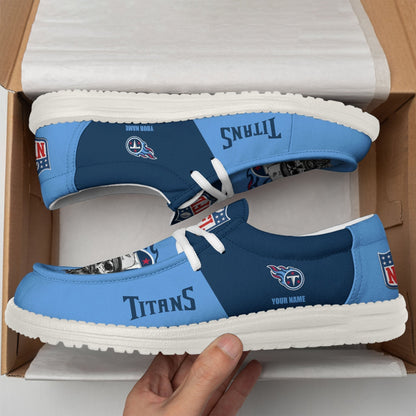 LIMITED EDITION - NEW CUSTOMIZED NFL31 TST TENNESSEE TITANS LOAFER SHOES