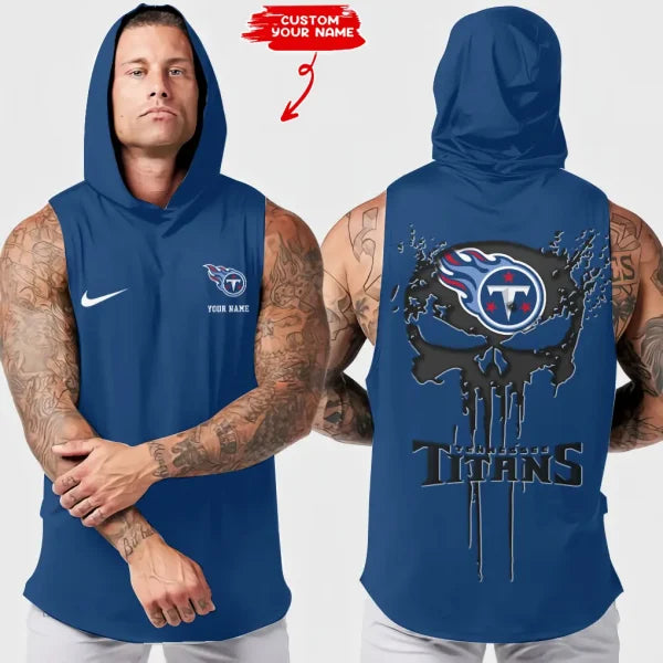 LIMITED EDITION - NEW CUSTOMIZED NFL31 TST TENNESSEE TITANS HOODED TANK TOP