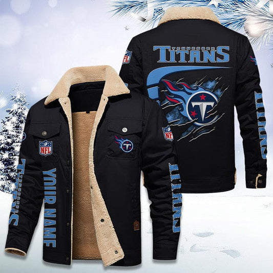 LIMITED EDITION - NEW CUSTOMIZED NFL31 TST TENNESSEE TITANS FLEECE JACKET