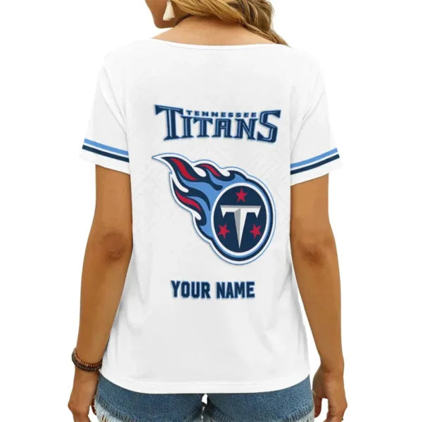 LIMITED EDITION - NEW CUSTOMIZED NFL31 TST TENNESSEE TITANS V-NECK FEMALE SHIRT