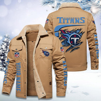 LIMITED EDITION - NEW CUSTOMIZED NFL31 TST TENNESSEE TITANS FLEECE JACKET