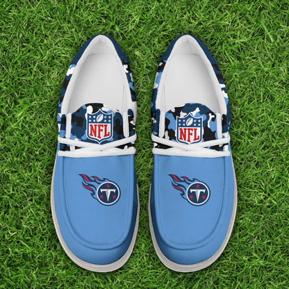 LIMITED EDITION - NEW CUSTOMIZED NFL31 TST TENNESSEE TITANS LOAFER SHOES