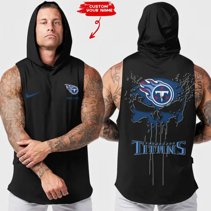 LIMITED EDITION - NEW CUSTOMIZED NFL31 TST TENNESSEE TITANS HOODED TANK TOP
