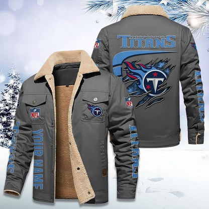 LIMITED EDITION - NEW CUSTOMIZED NFL31 TST TENNESSEE TITANS FLEECE JACKET