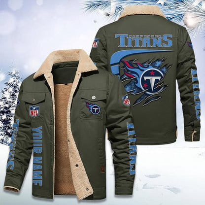 LIMITED EDITION - NEW CUSTOMIZED NFL31 TST TENNESSEE TITANS FLEECE JACKET