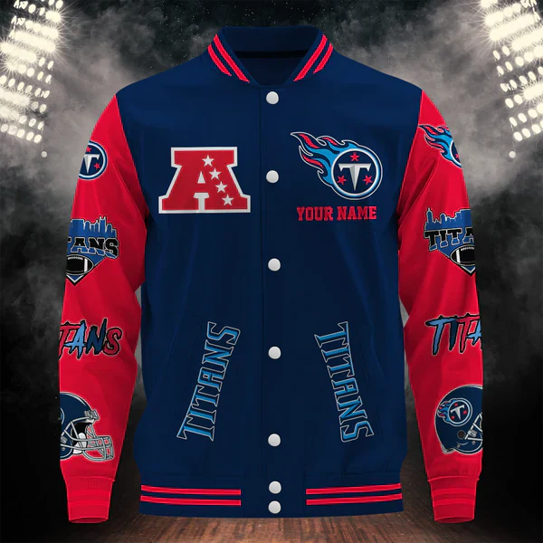 LIMITED EDITION - NEW CUSTOMIZED NFL31 TST TENNESSEE TITANS BASEBALL JACKET