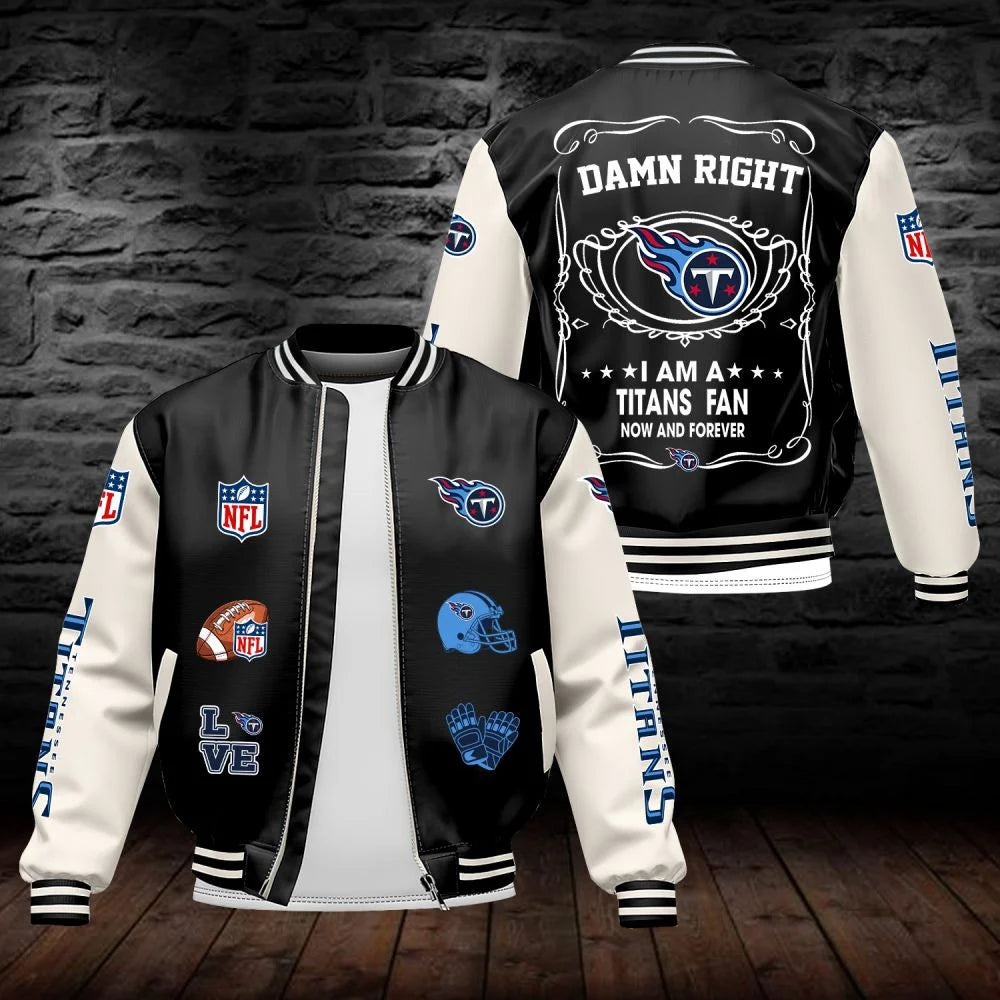 LIMITED EDITION - NEW CUSTOMIZED NFL31 TST TENNESSEE TITANS LEATHER BOMBER JACKET