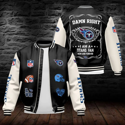 LIMITED EDITION - NEW CUSTOMIZED NFL31 TST TENNESSEE TITANS LEATHER BOMBER JACKET