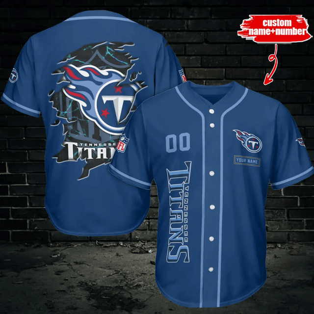 LIMITED EDITION - NEW CUSTOMIZED NFL31 TST TENNESSEE TITANS BASEBALL JERSEY