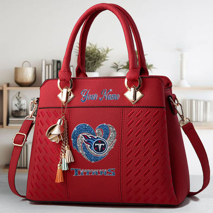 LIMITED EDITION - NEW CUSTOMIZED NFL31 TST TENNESSEE TITANS ZIP HANDBAG MULTICOLOR