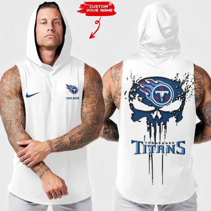 LIMITED EDITION - NEW CUSTOMIZED NFL31 TST TENNESSEE TITANS HOODED TANK TOP
