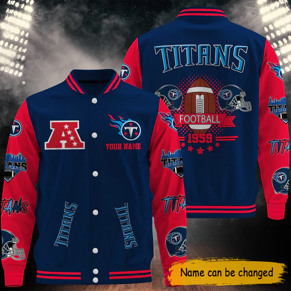LIMITED EDITION - NEW CUSTOMIZED NFL31 TST TENNESSEE TITANS BASEBALL JACKET