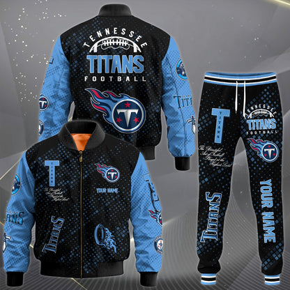 LIMITED EDITION - NEW CUSTOMIZED NFL31 TST TENNESSEE TITANS SATIN VARSITY JACKET & LONG PANTS