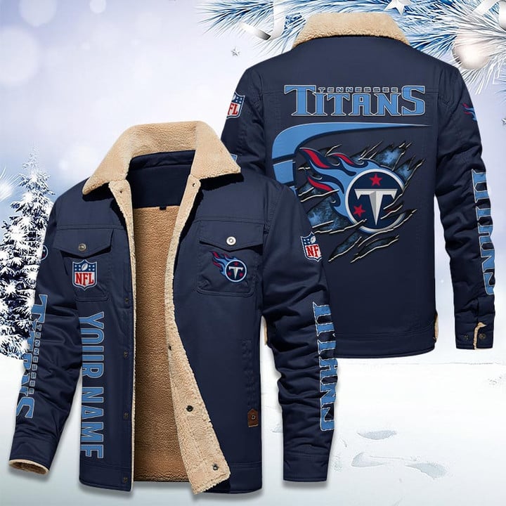 LIMITED EDITION - NEW CUSTOMIZED NFL31 TST TENNESSEE TITANS FLEECE JACKET