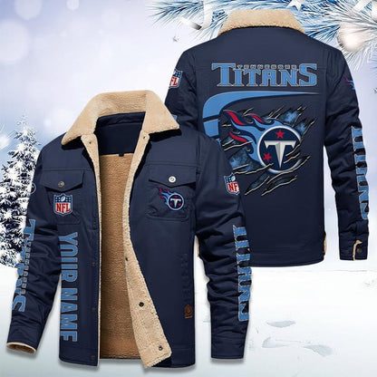 LIMITED EDITION - NEW CUSTOMIZED NFL31 TST TENNESSEE TITANS FLEECE JACKET