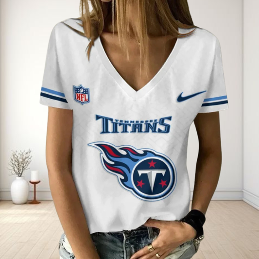 LIMITED EDITION - NEW CUSTOMIZED NFL31 TST TENNESSEE TITANS V-NECK FEMALE SHIRT