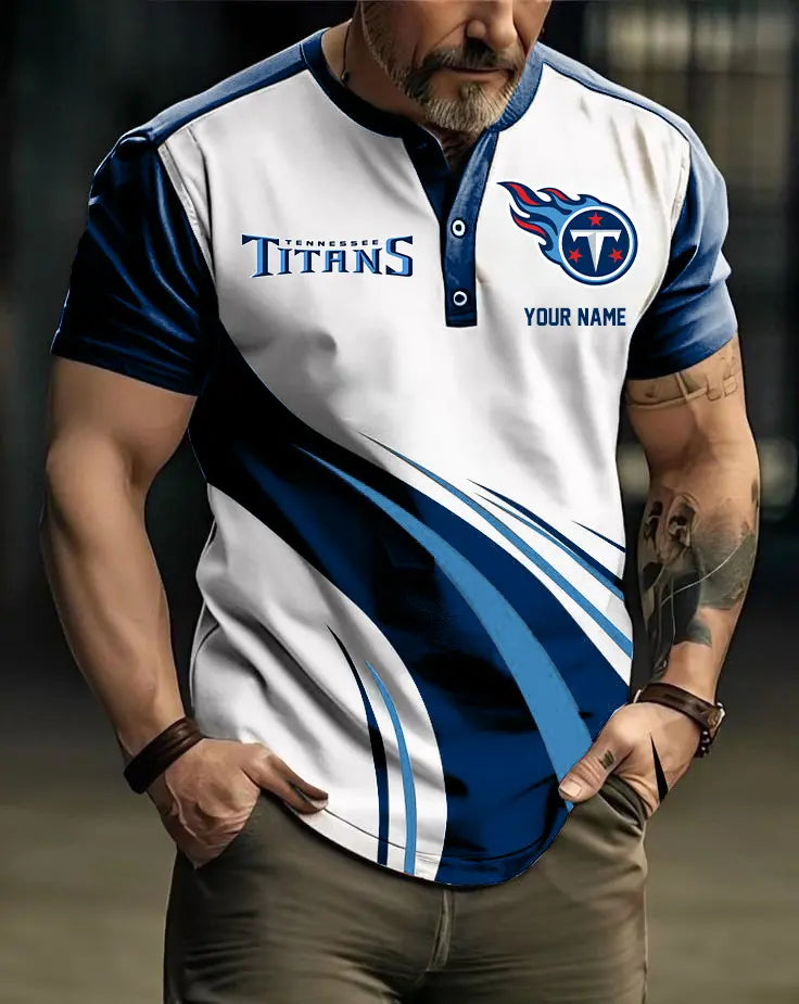 LIMITED EDITION - NEW CUSTOMIZED NFL31 TST TENNESSEE TITANS POLO SHIRT