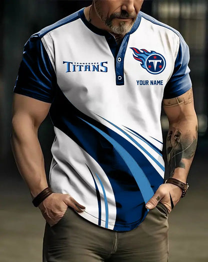 LIMITED EDITION - NEW CUSTOMIZED NFL31 TST TENNESSEE TITANS POLO SHIRT
