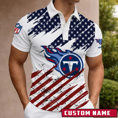 LIMITED EDITION - NEW CUSTOMIZED NFL31 TST TENNESSEE TITANS POLO SHIRT