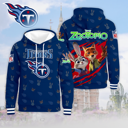 LIMITED EDITION - NEW CUSTOMIZED NFL31 TST TENNESSEE TITANS & ZOOTOPIA UNISEX T-SHIRT, POLO, HOODIE & JACKETS